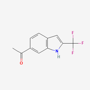molecular formula C11H8F3NO B12974878 1-(2-(Trifluoromethyl)-1H-indol-6-yl)ethanone 