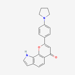 molecular formula C21H18N2O2 B12974885 2-(4-(Pyrrolidin-1-yl)phenyl)pyrano[3,2-g]indol-4(9H)-one 