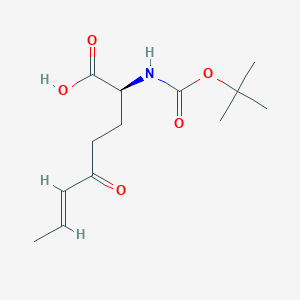molecular formula C13H21NO5 B12974889 (S,E)-2-((tert-Butoxycarbonyl)amino)-5-oxooct-6-enoic acid 