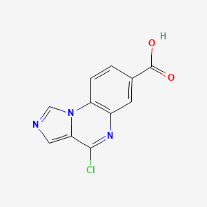 molecular formula C11H6ClN3O2 B12974940 4-Chloroimidazo[1,5-a]quinoxaline-7-carboxylic acid 
