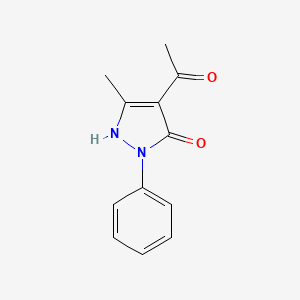 molecular formula C12H12N2O2 B1297498 1-(5-hydroxy-3-methyl-1-phenyl-1H-pyrazol-4-yl)ethanone CAS No. 37703-59-6