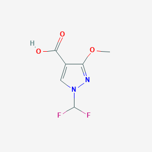 molecular formula C6H6F2N2O3 B12974982 1-(Difluoromethyl)-3-methoxy-1H-pyrazole-4-carboxylic acid 