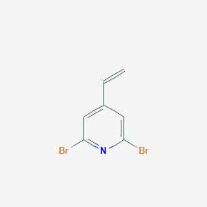 molecular formula C7H5Br2N B12974985 2,6-Dibromo-4-vinylpyridine 