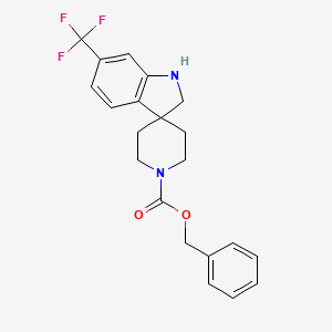 molecular formula C21H21F3N2O2 B12975061 Benzyl 6-(trifluoromethyl)spiro[indoline-3,4'-piperidine]-1'-carboxylate 