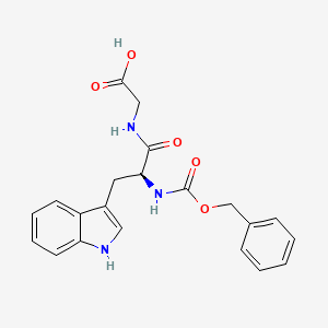 molecular formula C21H21N3O5 B12975154 (S)-2-(2-(((Benzyloxy)carbonyl)amino)-3-(1H-indol-3-yl)propanamido)acetic acid 
