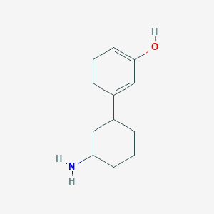 molecular formula C12H17NO B12975177 3-(3-Aminocyclohexyl)phenol 