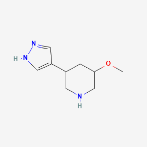 molecular formula C9H15N3O B12975221 3-Methoxy-5-(1H-pyrazol-4-yl)piperidine 