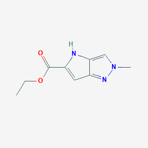 molecular formula C9H11N3O2 B12975302 Ethyl 2-methyl-2,4-dihydropyrrolo[3,2-c]pyrazole-5-carboxylate 