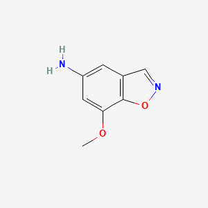 molecular formula C8H8N2O2 B12975319 7-Methoxybenzo[d]isoxazol-5-amine 