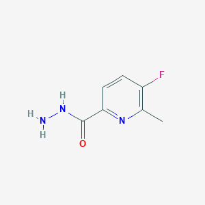 molecular formula C7H8FN3O B12975360 5-Fluoro-6-methylpicolinohydrazide 