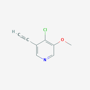 molecular formula C8H6ClNO B12975393 4-Chloro-3-ethynyl-5-methoxypyridine 
