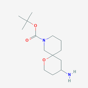 molecular formula C14H26N2O3 B12975419 tert-Butyl 4-amino-1-oxa-8-azaspiro[5.5]undecane-8-carboxylate 