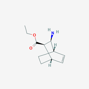 molecular formula C11H17NO2 B12975436 Ethyl (1S,2R,3S,4S)-3-aminobicyclo[2.2.2]oct-5-ene-2-carboxylate 