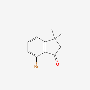 molecular formula C11H11BrO B12975443 7-bromo-3,3-dimethyl-2,3-dihydro-1H-inden-1-one 