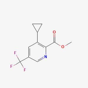 molecular formula C11H10F3NO2 B12975654 Methyl 3-cyclopropyl-5-(trifluoromethyl)picolinate 