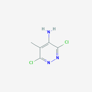 molecular formula C5H5Cl2N3 B12975657 3,6-Dichloro-5-methylpyridazin-4-amine 