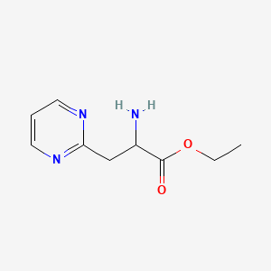 molecular formula C9H13N3O2 B12975663 Ethyl 2-amino-3-(pyrimidin-2-yl)propanoate 