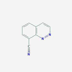 molecular formula C9H5N3 B12975682 Cinnoline-8-carbonitrile 
