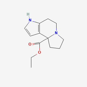 molecular formula C13H18N2O2 B12975707 Ethyl 4,5,8,9-tetrahydro-3H-pyrrolo[2,3-g]indolizine-9a(7H)-carboxylate 