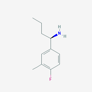 molecular formula C11H16FN B12975746 (R)-1-(4-Fluoro-3-methylphenyl)butan-1-amine 