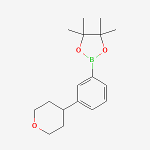 molecular formula C17H25BO3 B12975778 4,4,5,5-Tetramethyl-2-(3-(tetrahydro-2H-pyran-4-yl)phenyl)-1,3,2-dioxaborolane 