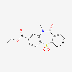molecular formula C17H15NO5S B12975784 Ethyl 10-methyl-11-oxo-10,11-dihydrodibenzo[b,f][1,4]thiazepine-8-carboxylate 5,5-dioxide 