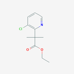 molecular formula C11H14ClNO2 B12975819 Ethyl 2-(3-chloropyridin-2-yl)-2-methylpropanoate 