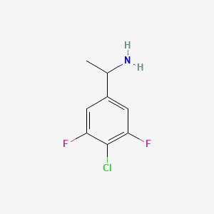 molecular formula C8H8ClF2N B12975830 1-(4-Chloro-3,5-difluorophenyl)ethanamine 