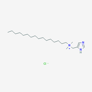 molecular formula C22H44ClN3 B12975832 N-((1H-Imidazol-5-yl)methyl)-N,N-dimethylhexadecan-1-aminium chloride CAS No. 57879-45-5