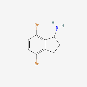 molecular formula C9H9Br2N B12975842 4,7-Dibromo-2,3-dihydro-1H-inden-1-amine 