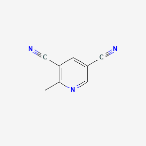 molecular formula C8H5N3 B12976033 3,5-Pyridinedicarbonitrile, 2-methyl- 