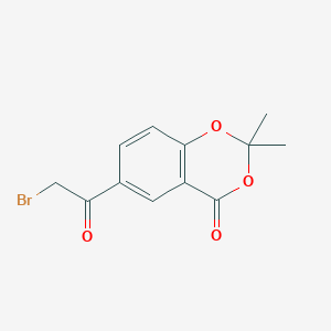 molecular formula C12H11BrO4 B12976844 6-(2-Bromoacetyl)-2,2-dimethyl-4H-benzo[d][1,3]dioxin-4-one 