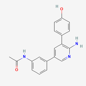 molecular formula C19H17N3O2 B12977051 N-(3-(6-Amino-5-(4-hydroxyphenyl)pyridin-3-yl)phenyl)acetamide 