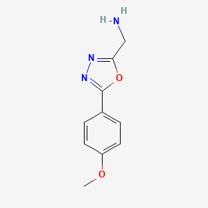 molecular formula C10H11N3O2 B12977522 (5-(4-Methoxyphenyl)-1,3,4-oxadiazol-2-YL)methanamine 
