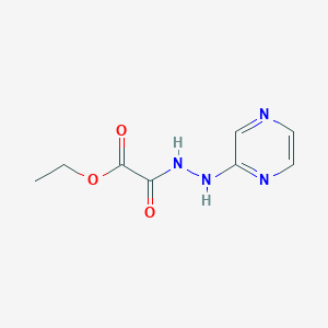 molecular formula C8H10N4O3 B12977754 Ethyl oxo-(N'-pyrazin-2-yl-hydrazino)acetate 