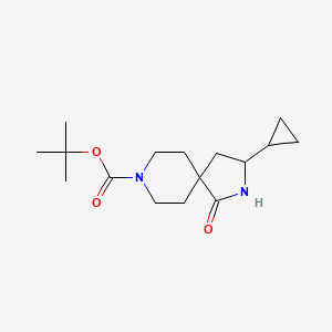 molecular formula C16H26N2O3 B12977805 tert-Butyl 3-cyclopropyl-1-oxo-2,8-diazaspiro[4.5]decane-8-carboxylate 