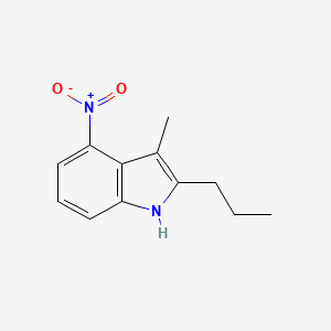 molecular formula C12H14N2O2 B12977895 3-Methyl-4-nitro-2-propyl-1H-indole 