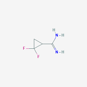 molecular formula C4H6F2N2 B12978103 2,2-Difluorocyclopropanecarboximidamide 