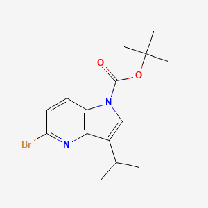molecular formula C15H19BrN2O2 B12978186 tert-Butyl 5-bromo-3-isopropyl-1H-pyrrolo[3,2-b]pyridine-1-carboxylate 
