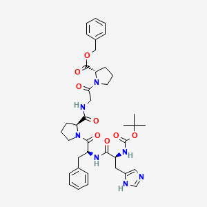 molecular formula C39H49N7O8 B12978286 Benzyl (tert-butoxycarbonyl)-L-histidyl-L-phenylalanyl-L-prolylglycyl-L-prolinate 
