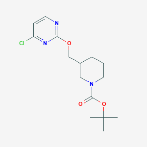 molecular formula C15H22ClN3O3 B12978295 tert-Butyl 3-(((4-chloropyrimidin-2-yl)oxy)methyl)piperidine-1-carboxylate 