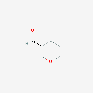 molecular formula C6H10O2 B12978416 (R)-Tetrahydro-2H-pyran-3-carbaldehyde 