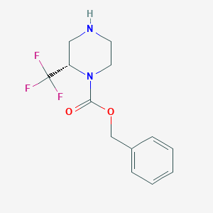 molecular formula C13H15F3N2O2 B12978641 Benzyl (S)-2-(trifluoromethyl)piperazine-1-carboxylate 