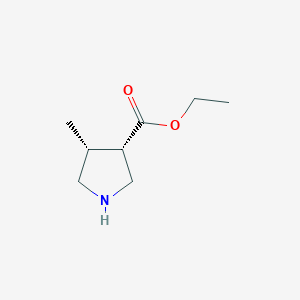 molecular formula C8H15NO2 B12978765 Ethyl (3S,4R)-4-methylpyrrolidine-3-carboxylate 