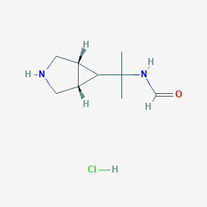 molecular formula C9H17ClN2O B12978782 Rel-N-(2-((1R,5S,6r)-3-azabicyclo[3.1.0]hexan-6-yl)propan-2-yl)formamide hydrochloride 