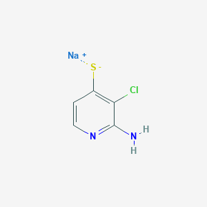 molecular formula C5H4ClN2NaS B12978861 Sodium 2-amino-3-chloropyridine-4-thiolate 
