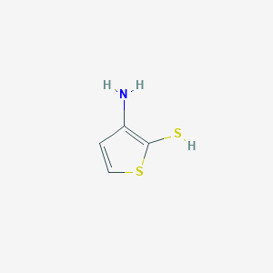 molecular formula C4H5NS2 B12978902 3-Aminothiophene-2-thiol 
