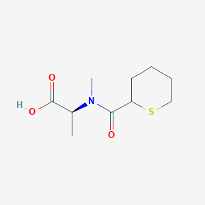 molecular formula C10H17NO3S B12978977 N-Methyl-N-(tetrahydro-2H-thiopyran-2-carbonyl)-L-alanine 