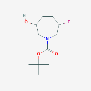 molecular formula C11H20FNO3 B12979151 tert-Butyl 3-fluoro-6-hydroxyazepane-1-carboxylate 