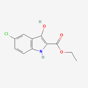 molecular formula C11H10ClNO3 B12979172 Ethyl 5-chloro-3-hydroxy-1H-indole-2-carboxylate 